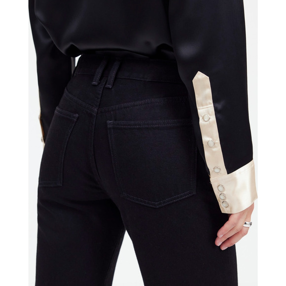 Madewell Alexa Chung High Rise Straight Jean Outridge Wash Black US 30 NWT - Picture 6 of 13